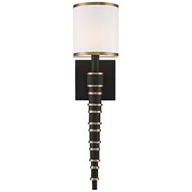 Image1 of Crystorama Sloane 20"High Vibrant Gold Black Forged Wall Sconce