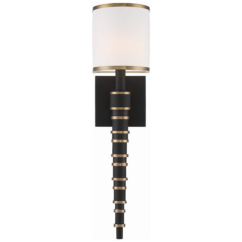 Image 2 Crystorama Sloane 20"High Vibrant Gold Black Forged Wall Sconce