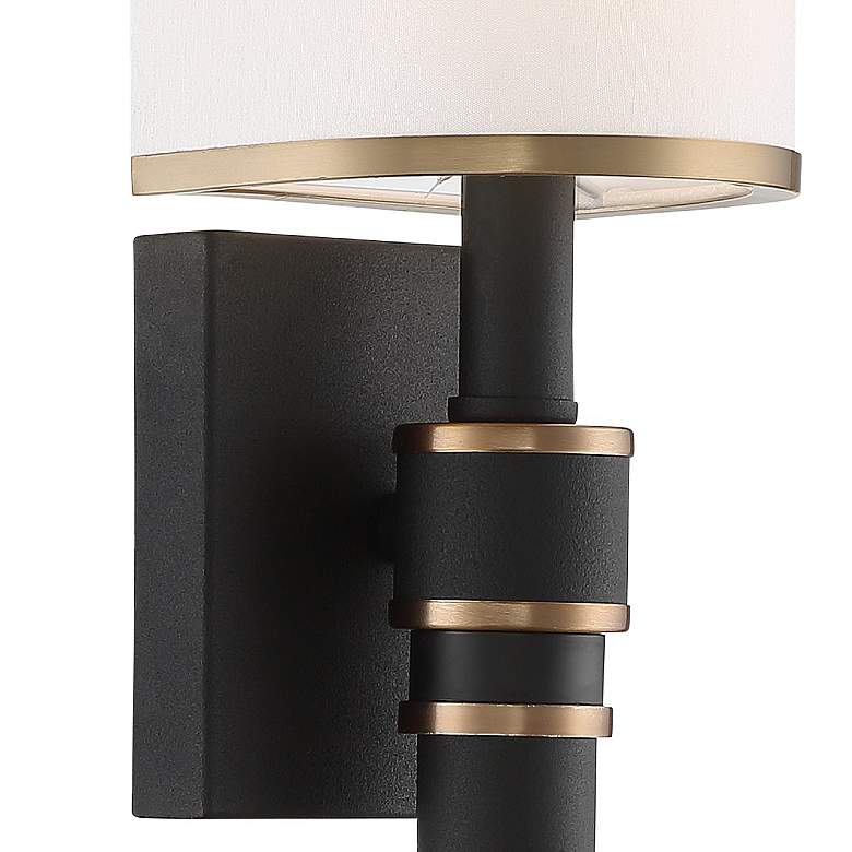 Image 2 Crystorama Sloane 20"High Vibrant Gold Black Forged Wall Sconce more views