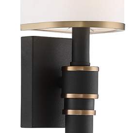 Image2 of Crystorama Sloane 20"High Vibrant Gold Black Forged Wall Sconce more views