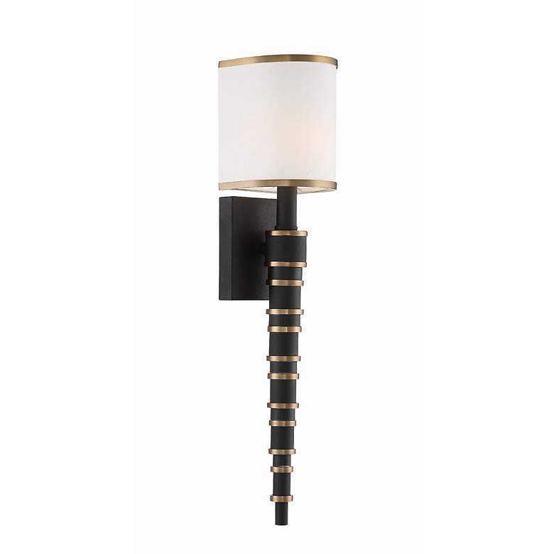 Image 2 Crystorama Sloane 20 inchHigh Vibrant Gold Black Forged Wall Sconce more views