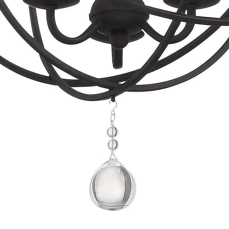 Image 2 Crystorama Solaris 12 1/2" Wide Black 3-Light Chandelier more views