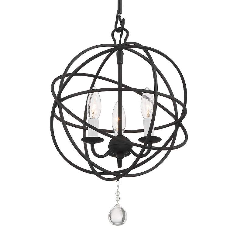 Image 3 Crystorama Solaris 12 1/2" Wide Black 3-Light Chandelier more views