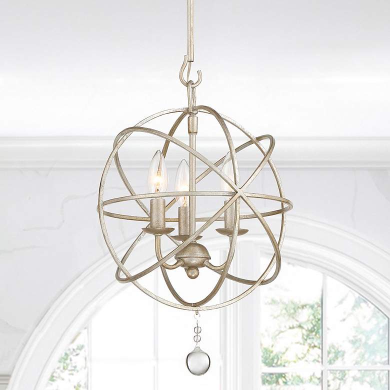 Image 1 Crystorama Solaris 12" Wide 3-Light Modern Orb Pendant Light