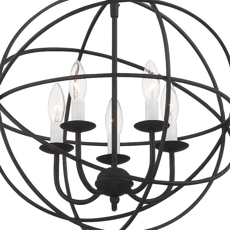 Image 6 Crystorama Solaris 17" 5-Light Black Candelabra Orb Small Chandelier more views