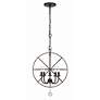3_Crystorama Solaris 17" Wide English Bronze 5-Light Pendant more views