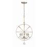 3_Crystorama Solaris 17" Wide Olde Silver 5-Light Pendant more views