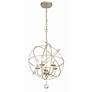 5_Crystorama Solaris 17" Wide Olde Silver 5-Light Pendant more views