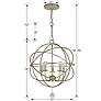 6_Crystorama Solaris 17" Wide Olde Silver 5-Light Pendant more views