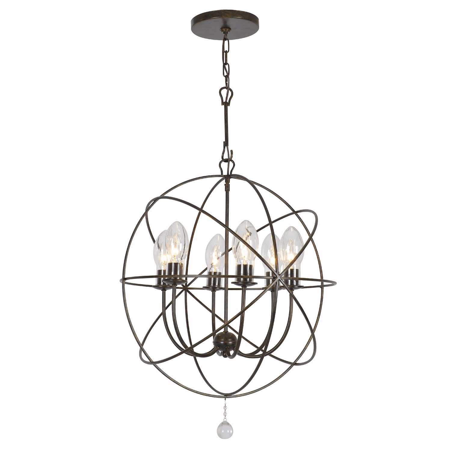 Image 5 Crystorama Solaris 22.5'' English Bronze Outdoor Chandelier more views