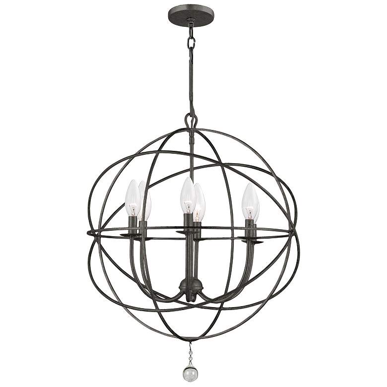 Image 2 Crystorama Solaris 22 1/2" English Bronze 6-Light Sphere Chandelier
