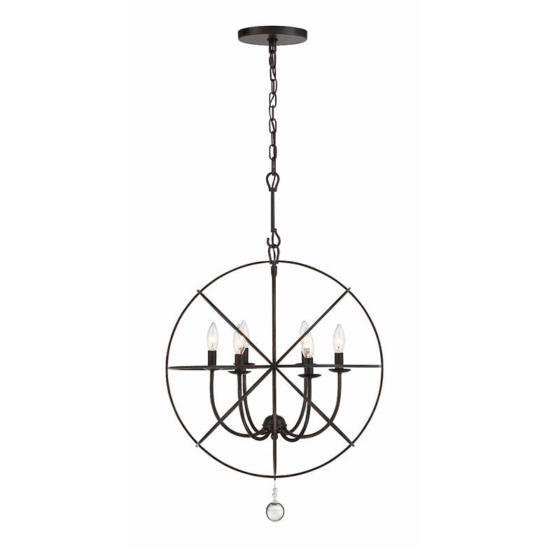 Image 3 Crystorama Solaris 22 1/2" English Bronze 6-Light Sphere Chandelier more views