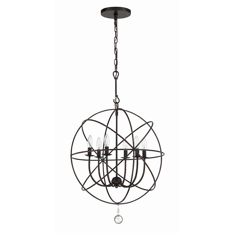 Image 4 Crystorama Solaris 22 1/2" English Bronze 6-Light Sphere Chandelier more views
