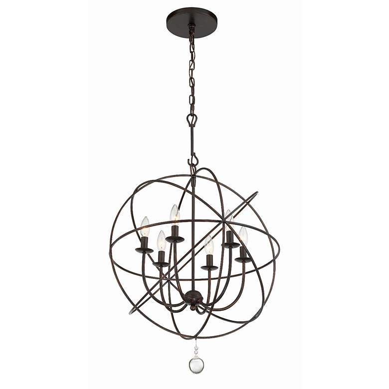 Image 5 Crystorama Solaris 22 1/2" English Bronze 6-Light Sphere Chandelier more views