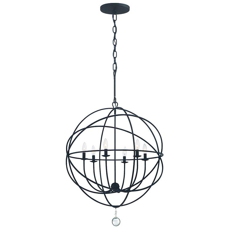 Image 3 Crystorama Solaris 22 1/2" Wide Black 6-Light Chandelier