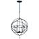 Crystorama Solaris 22 1/2" Wide Black 6-Light Chandelier