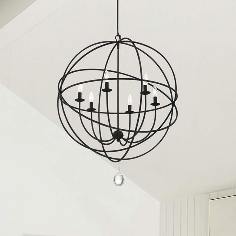 Image 2 Crystorama Solaris 22 1/2" Wide Black 6-Light Chandelier