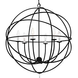 Image4 of Crystorama Solaris 22 1/2" Wide Black 6-Light Chandelier more views