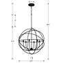 Crystorama Solaris 22 1/2" Wide Black 6-Light Chandelier in scene