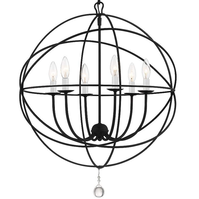 Image 3 Crystorama Solaris 28 1/2"W Black 6-Light Sphere Chandelier more views