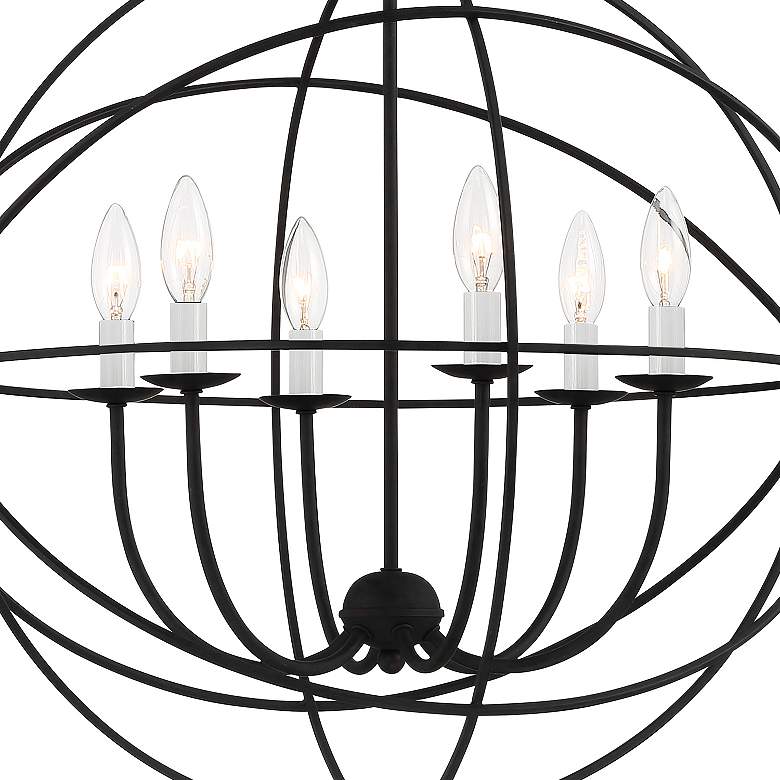 Image 5 Crystorama Solaris 28 1/2"W Black 6-Light Sphere Chandelier more views