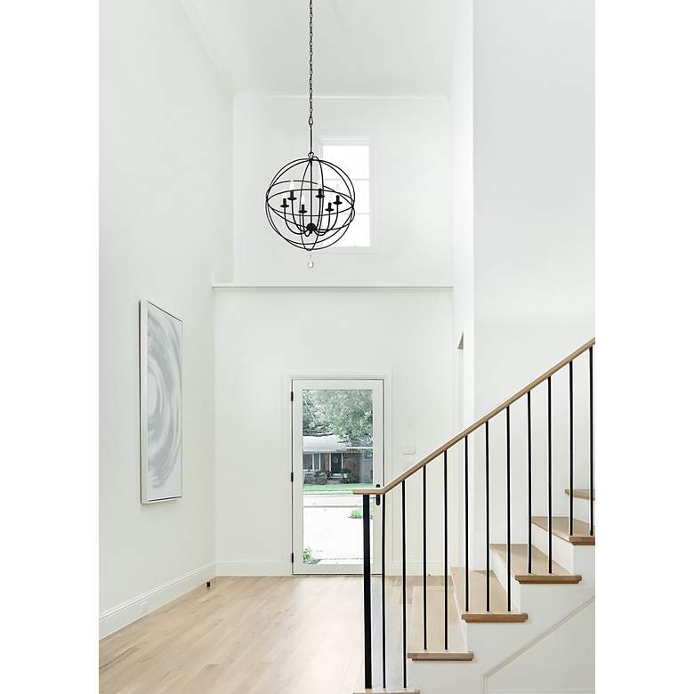 Image 6 Crystorama Solaris 28 1/2"W Black 6-Light Sphere Chandelier more views