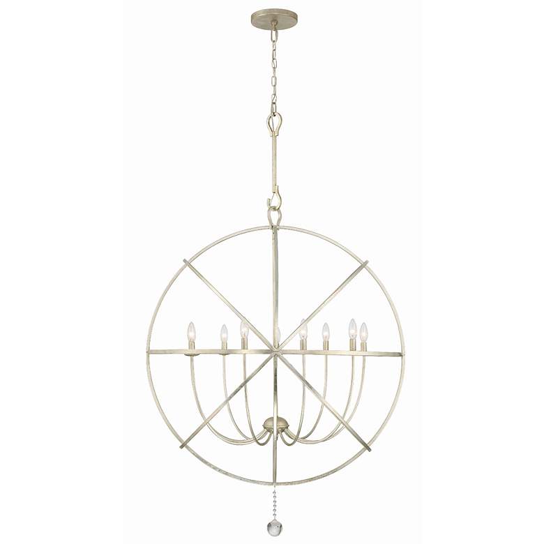Image 2 Crystorama Solaris 40" Wide Olde Silver 9-Light Chandelier more views