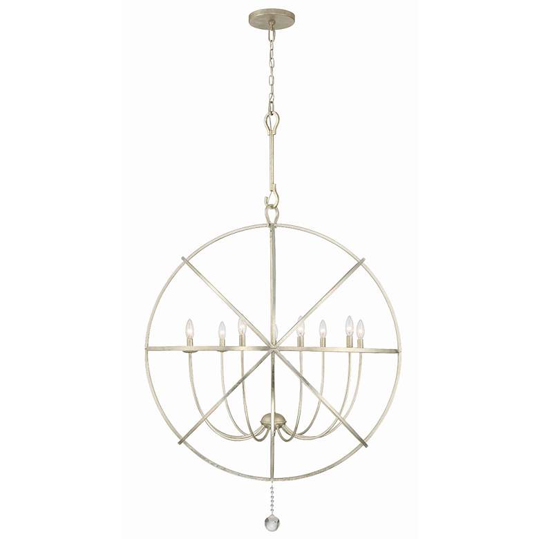 Image 2 Crystorama Solaris 40 inch Wide Olde Silver 9-Light Chandelier more views