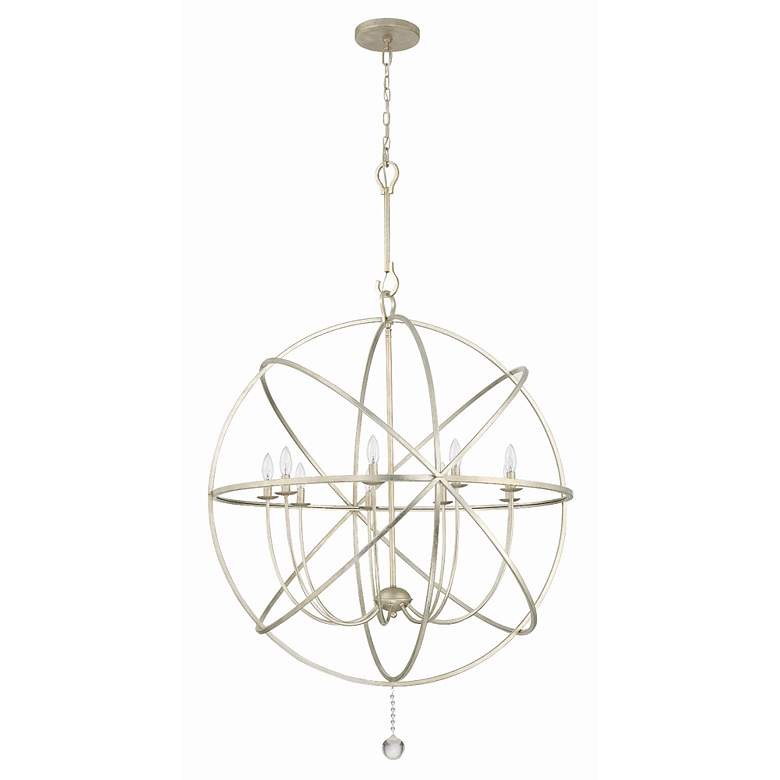 Image 3 Crystorama Solaris 40" Wide Olde Silver 9-Light Chandelier more views
