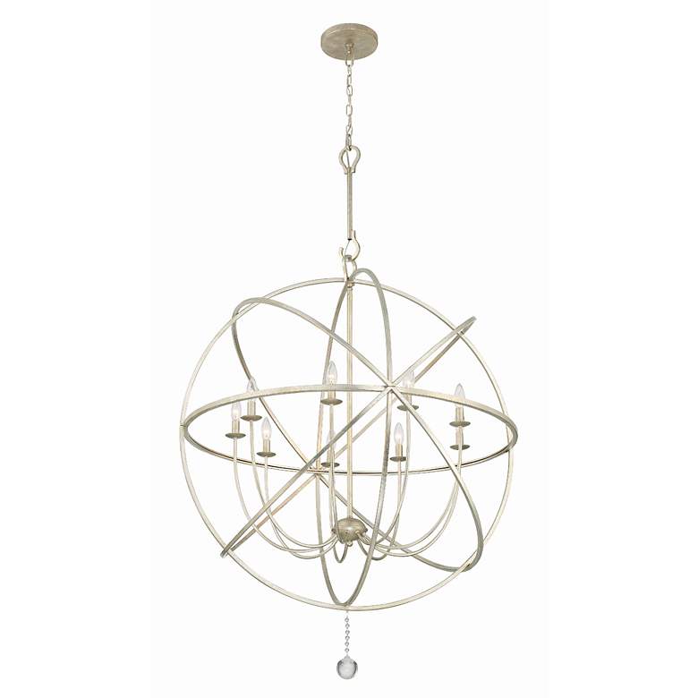 Image 4 Crystorama Solaris 40" Wide Olde Silver 9-Light Chandelier more views
