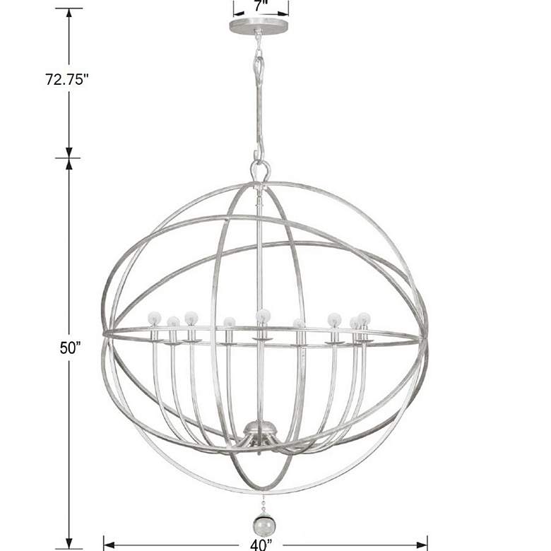 Image 5 Crystorama Solaris 40" Wide Olde Silver 9-Light Chandelier more views