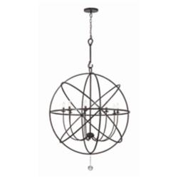 Crystorama Solaris 40"W English Bronze 9-Light Chandelier