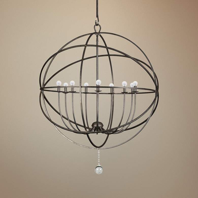 Image 1 Crystorama Solaris 40 inchW English Bronze 9-Light Chandelier