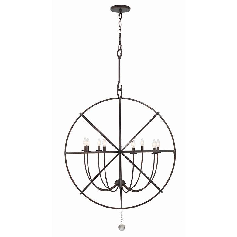 Image 3 Crystorama Solaris 40 inchW English Bronze 9-Light Chandelier more views