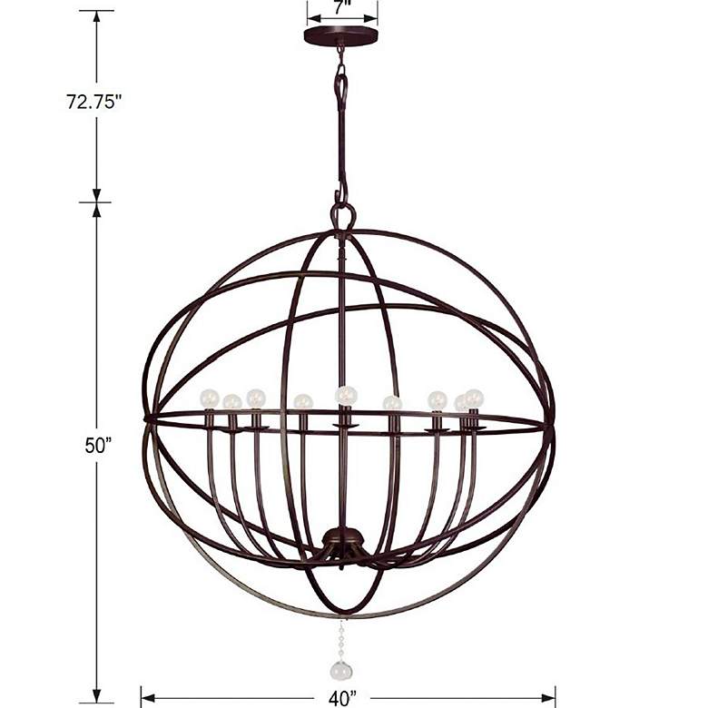 Image 6 Crystorama Solaris 40"W English Bronze 9-Light Chandelier more views