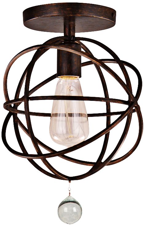 Crystorama Solaris 9" Wide Bronze Dual-Mount Ceiling Light