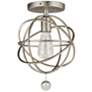 Crystorama Solaris 9" Wide Silver Dual-Mount Ceiling Light