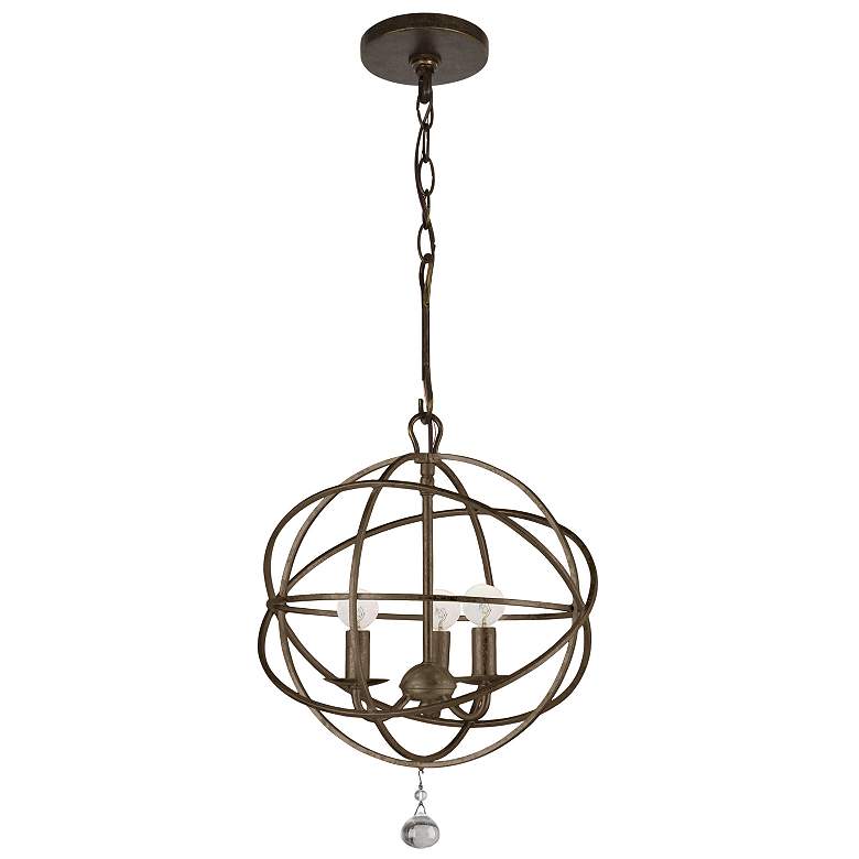 Image 2 Crystorama Solaris English Bronze 12" Wide Pendant Light