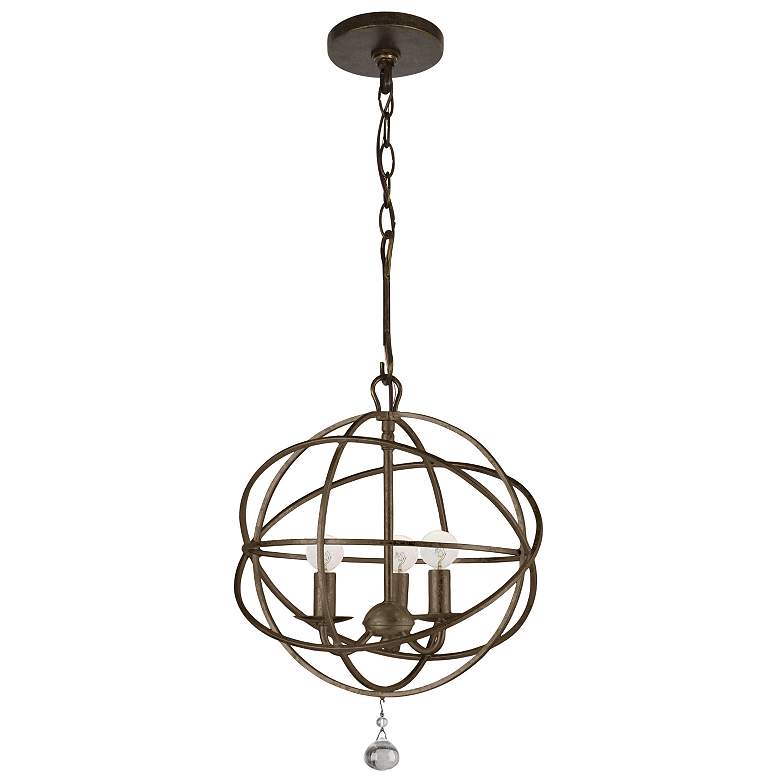 Image 2 Crystorama Solaris English Bronze 12 inch Wide Pendant Light