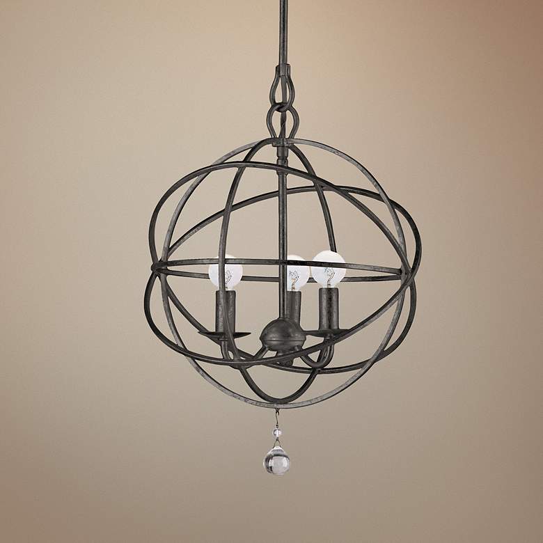 Image 1 Crystorama Solaris English Bronze 12" Wide Pendant Light