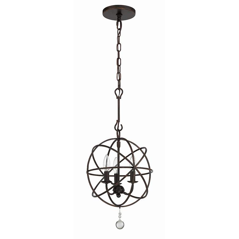 Image 4 Crystorama Solaris English Bronze 12" Wide Pendant Light more views