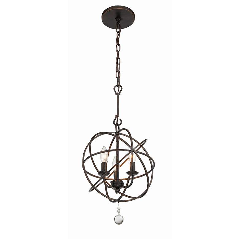 Image 5 Crystorama Solaris English Bronze 12" Wide Pendant Light more views