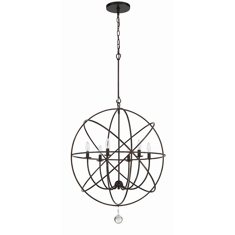 Image 4 Crystorama Solaris English Bronze 28" Wide Pendant Light more views