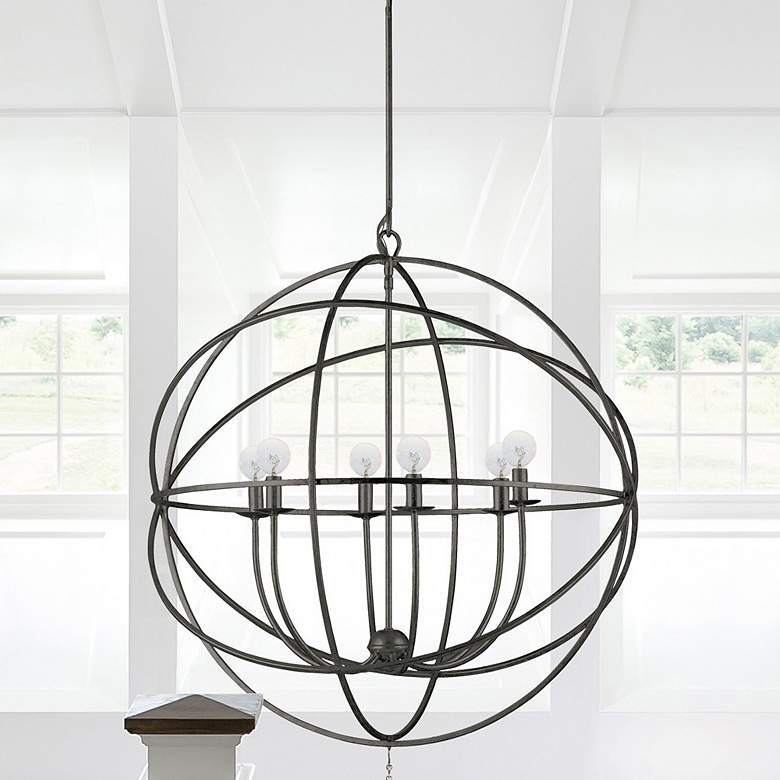 Image 7 Crystorama Solaris English Bronze 28" Wide Pendant Light more views