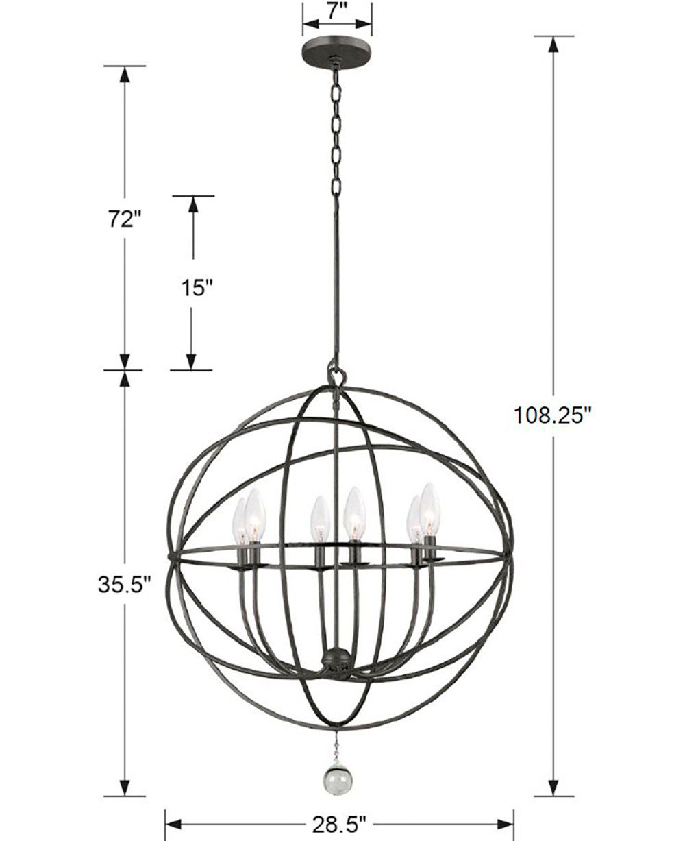 Crystorama Solaris English Bronze 28" Wide Pendant Light
