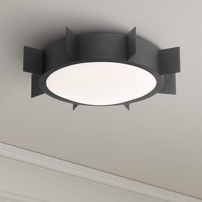 Image 1 Crystorama Solas 17 3/4 inch Wide Black Forged Ceiling Light