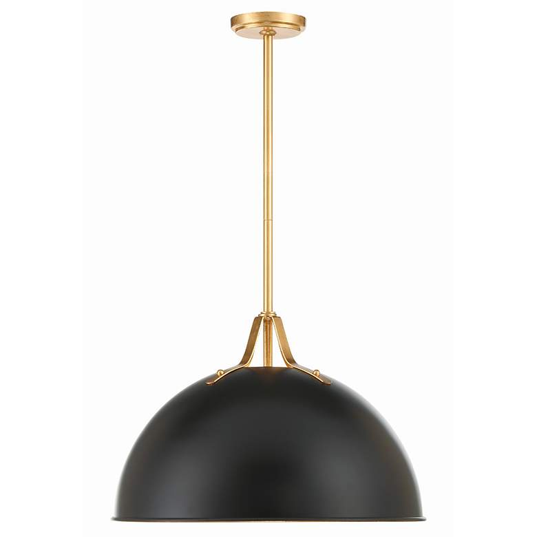 Image 1 Crystorama Soto 20" Wide Matte Black Dome Pendant Light