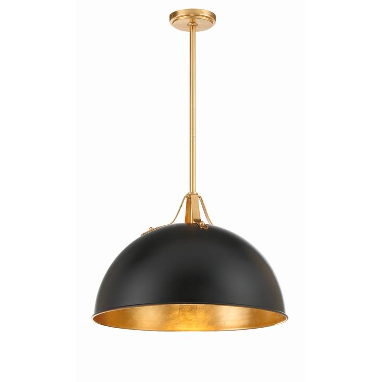 Image 2 Crystorama Soto 20" Wide Matte Black Dome Pendant Light more views