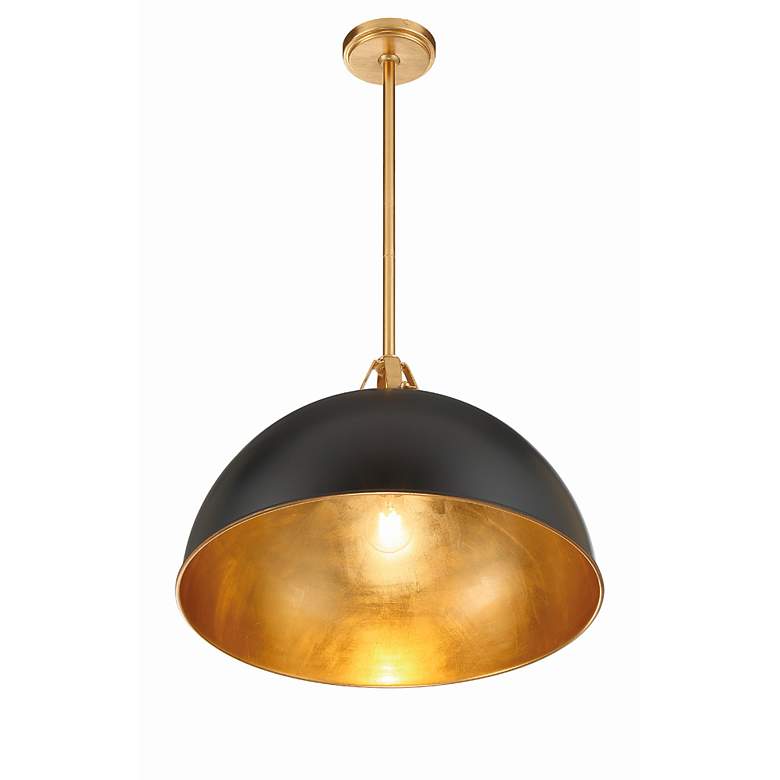 Image 4 Crystorama Soto 20" Wide Matte Black Dome Pendant Light more views