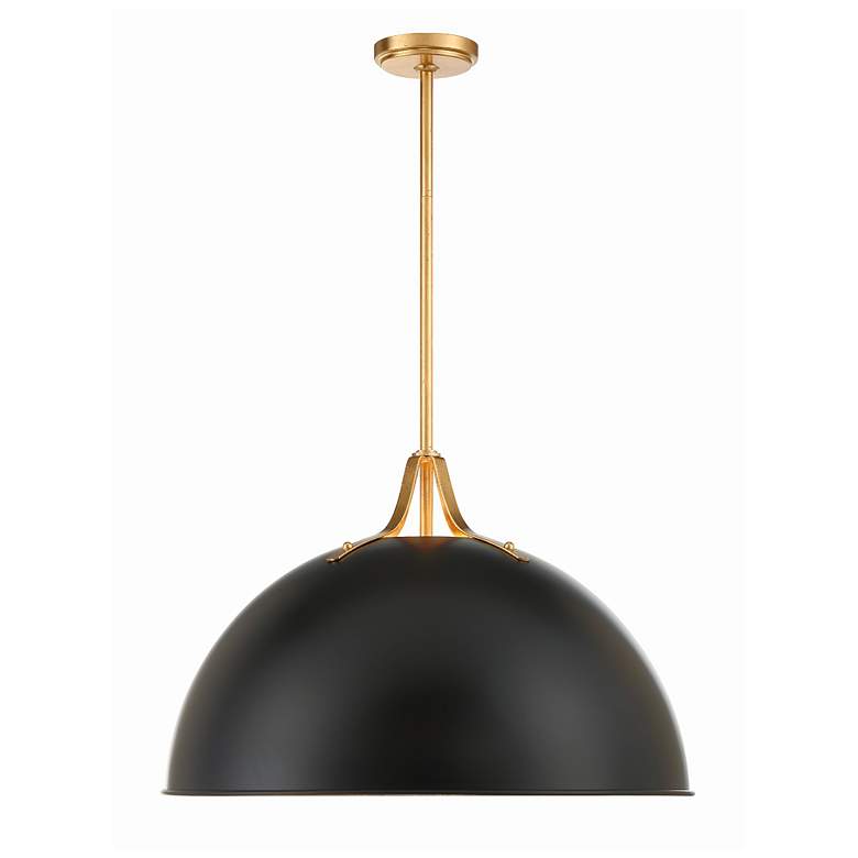 Image 2 Crystorama Soto 23 1/2" Gold and Matte Black Modern Dome Pendant
